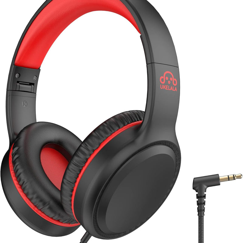 UKELALA Green Wired Headphones for Youth - Portable On Ear Headphones for School Airplane Travel