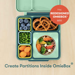 OmieBox (2 pack) Leakproof Dips Containers To Go, Salad Dressing Container, Condiment Container with Lids - Food Safe Silicone - 4 ounces (Blue/Lime)