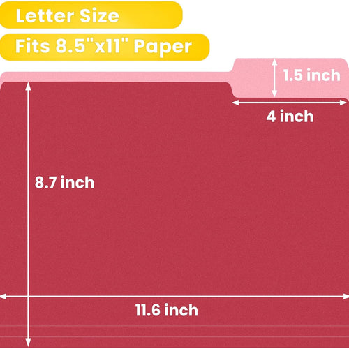 SUNEE File Folders, 18 Pack Manilla Folders 8.5 x 11, Colored Folder Office Organization Home School Folders for Documents Files Paper,6 Assorted Colors