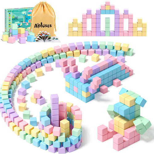 appluses 45pcs magnetic blocks for toddler girl toys, stem sensory autism play for kids 3-5 years