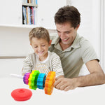 LUCKFUTURE Spinning Stacking Toys, Educational Toddler Toy Stacking Rings Baby Toys, Montessori Toy for Girls and Boys, Spin Gears Christmas Birthday Gift for 1-3 Year Old