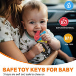 Baby Toy Car Keys - Baby Keys Toy Pretend Play with Sounds & Lights for 6M+ | Pretend Play Keys Interactive Musical Sensory Learning Toys, Gifts for 1 Year Old Boys Girls Infant Toddler Kid Age 6+ Months