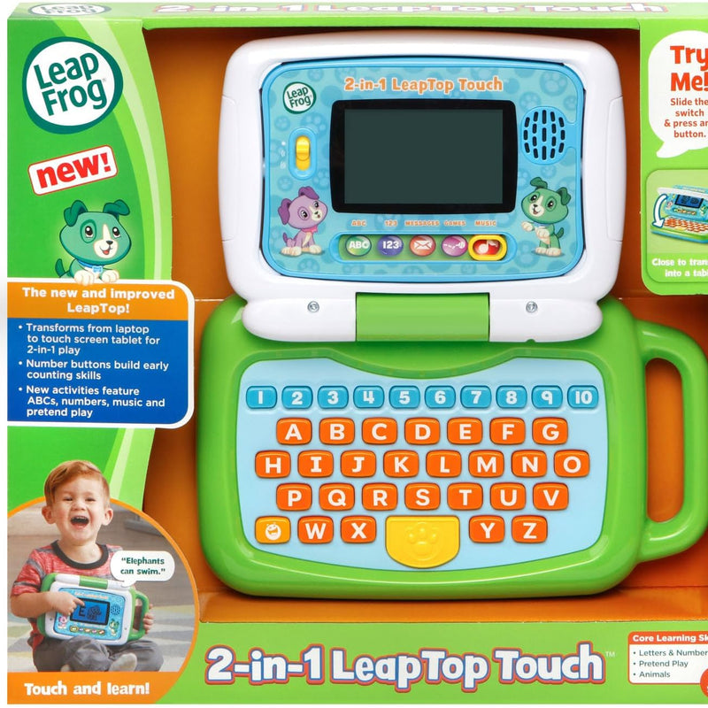 LeapFrog 2-in-1 LeapTop Touch Laptop for Preschoolers, Green