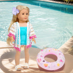 18 Inch American Doll Accessories, Fashion Doll Swimming Play Sets for American 18 Inch Girl Including Clothes Swimsuit Sunglasses Phone Shoes