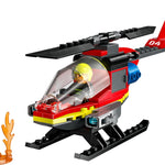 LEGO City Fire Rescue Helicopter Toy, Building Set with Firefighter Minifigure Pilot, Ages 5+, 60411