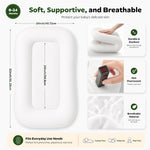 Baby Lounger for Newborns 0-24 Months - Baby Essentials | Soft Breathable Cotton Infant Support Cushion for Tummy Time & Play, Portable Infant Lounger - Cloud White (Cover Included)