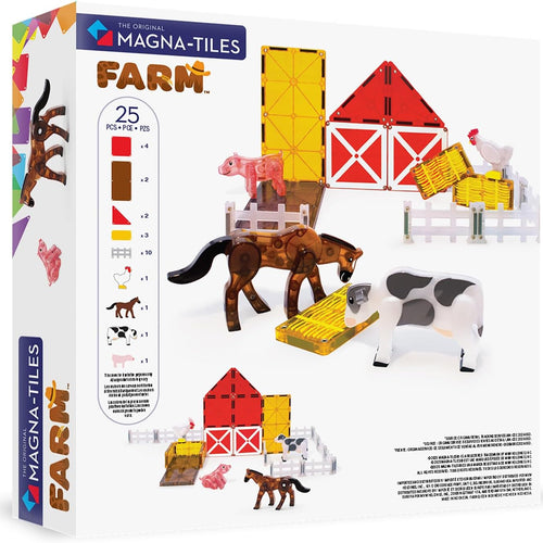 MAGNA-TILES Farm Animals 25-Piece Magnetic Construction Set, The ORIGINAL Magnetic Building Brand