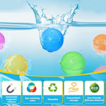 12PCS Reusable Water Balloons - Quick Fill Water Balls Toys For Toddler Age 4-8 - Refillable Self-Sealing Water Splash Bomb For Summer Party Pool Outdoor Beach Toys for kids Age 8-12