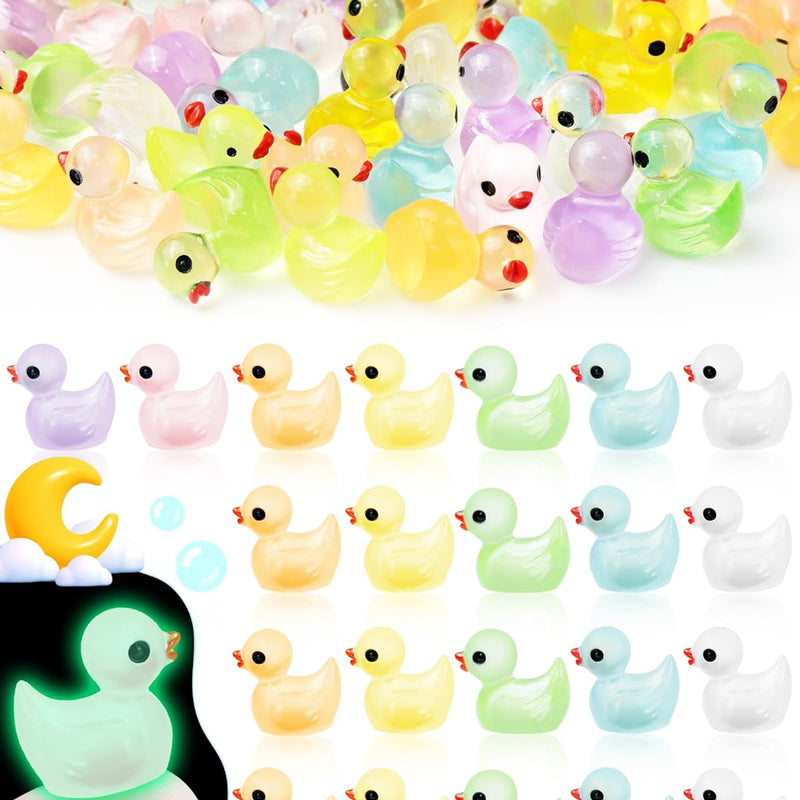 FIVEIZERO 100PCS Luminous mini Resin Animals Bulk - 20 Styles Glow in The Dark Plastic Tiny Animals Figures for Dollhouse, Fairy Garden, Aquarium, Party Favors & DIY Craft Decor