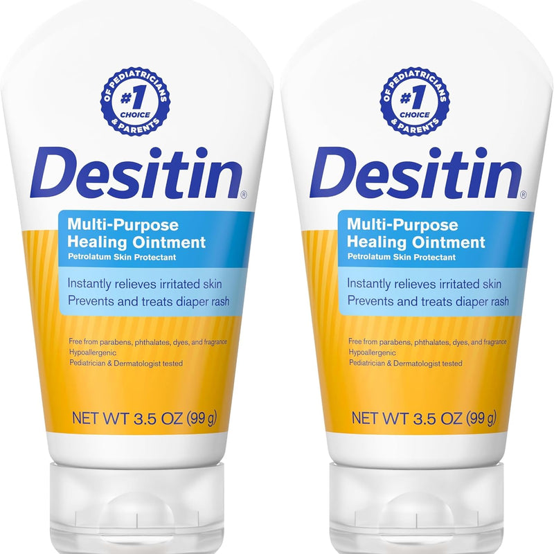 Desitin Multipurpose Adult & Baby Healing Ointment Tube with Petroleum Jelly for Treatment & Relief of Diaper Rash, Dry Skin, Chafing, & Minor Burns for Infants and Kids, FSA/HSA Eligible, 3.5 oz