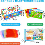 Baby Toys 6-12 Months: Baby Tissue Box 6 Month Old Montessori Toy | Pulling Play Scarf Soft Box with Crinkle Paper - Infant Sensory Toy for Babies 7 8 9 10 Month Old 1st Birthday Boy Girl Gifts
