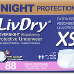 LivDry 2XL Overnight Adult Diapers for Women and Men, XXL Incontinence Underwear, 60”-80" Waist, Disposable Pull-On Briefs, XX-Large, 12 Pack