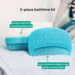 oogiebear Cradle Cap Brush Kit for Babies, 3 Piece Gentle Scalp Care Set | Sponge, Brush & Comb Set for Newborns, Infants & Babies, Soft Cradle Cap Remover, Baby Registry Essential