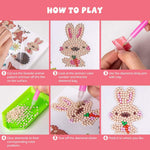 Labeol Diamond Art Kits for Kids Boys and Girls Ages 6-8-10-12 Easy to DIY Creative Diamond Art Sticker Craft by Numbers Kits for Kids and Adult Beginners (Animal)