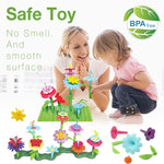 iqkidz 3-6 years old flower garden building toy with insect pegs educational activity gifts for girls preschool-kindergarten