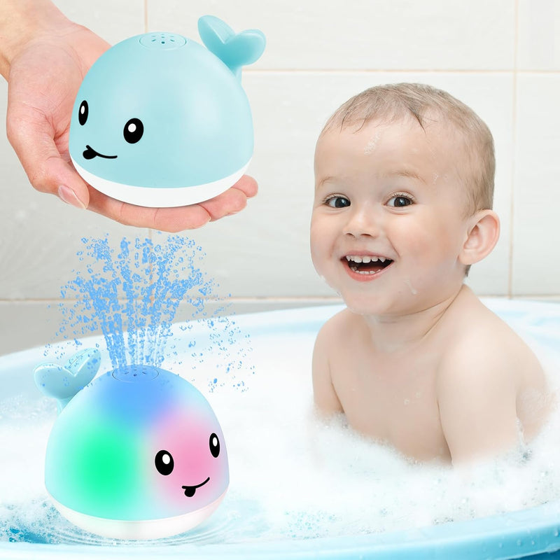 Gigilli Rechargeable Light-Up Whale Bath Toy: Fun Water Sprinkler for Toddlers 1-3 Years