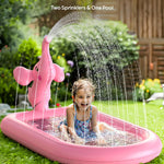 QPAU Elephant Splash Pad for Toddlers 1-3, Inflatable Sprinkler Pool for Outdoor Play