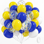 BAUANOOY 60pcs 12 inch Frozen Balloons Purple Blue Snowflake Confetti Party Supplies