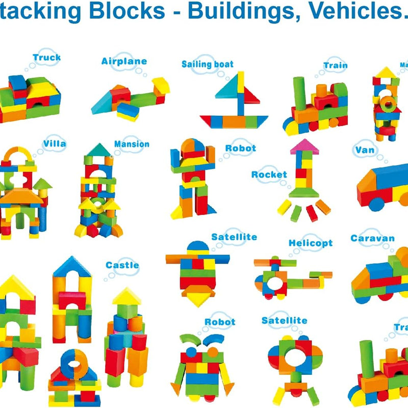 Pairez Toys Foam Building Blocks for Toddlers 2-4, 41 Pieces EVA Soft Stacking Blocks, Baby Bath Foam Toy Set, Early Learning Construction Toys & Gifts for Kids, Boys & Girls 18+ Months
