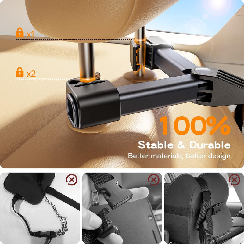 TAZENI Baby Car Mirror for Rear Facing Car Seat, Patented Stable Hook Clip | Shatterproof, 360° Rotation, Crystal Clear View, Easy Install, Crash-tested, Baby Shower Gifts for Infants Safely, Black
