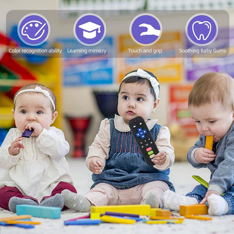 Chuya Baby Teether Toy, Food-Grade Silicone, 3-24 Months, TV Remote Control Shape, Teething Relief for Infants
