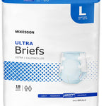 McKesson Ultra Briefs, Heavy Absorbency, Large, Unisex, 58 in, 72 ct | Disposable, Elastic Leg Gathers and Contoured Fit for Men and Women, Incontinence
