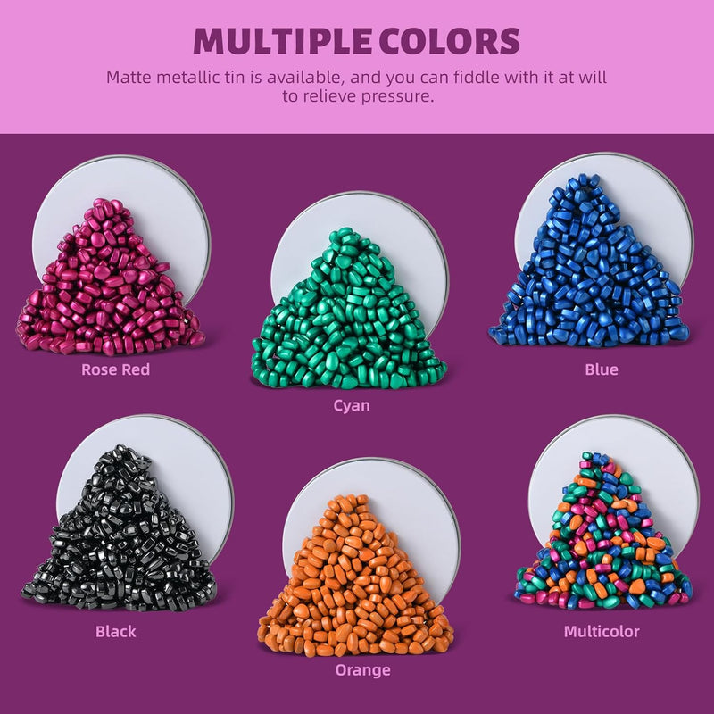LCVUUK Fidget Toys Adults,Sensory Stones for Stress Relief,300+Multicolour Smooth Ferrite Rocks, Desk Fidgets Toy,Adults Gifts, Holiday Stocking Stuffer