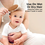 Wooden Baby Hair Brush Set for Newborns, Toddler Comb (Dark Walnut, Regular) | Soft Goat Bristle, Baby Brush and Comb Set, Infant Grooming Kit, Cradle Cap Care, Durable & Gentle, Boy, Girl Bath Essential
