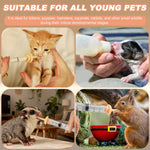 Pet Nursing Kit for Newborn Puppies, Kitten & Small Animals | Silicone Nursing Nipples, Formula Dispenser, Liquid Syringes, Measuring Cup & Cleaning Brush, Newborn Cat Bottle Feeding Set