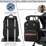Tenot Diaper Bag Backpack for Women with Insulated Pockets Black | Large Capacity, Multifunctional, Waterproof, Travel Baby Diaper Bags for Mom,Dad,Baby Girl Boy