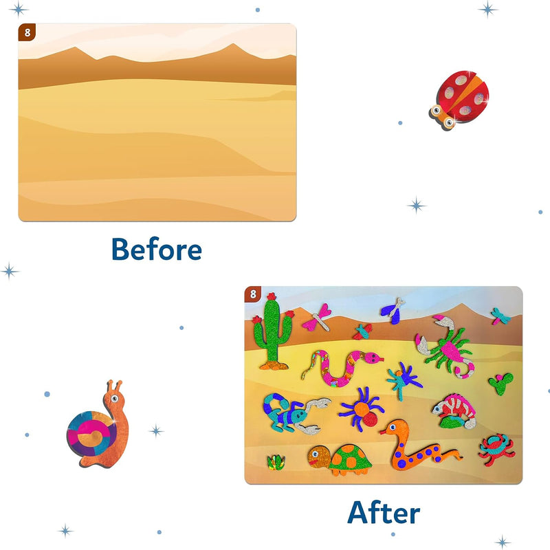 Skillmatics Foil Fun Bugs & Butterflies, Foil Art, Gift for Boys & Girls | Travel Toys, Sticker Activity Kit, Fine Motor Skills, DIY Mess-Free Art, Screen-Free, Gifts for Kids Ages 4, 5, 6, 7, 8, 9