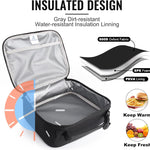 Genteen Lunch Box Kids, Insulated Lunch Bag Kids Boys Girls Back to School, Soft Lunch Box for Men Reusable Lunchbox for Office,Outdoor,School (Black)