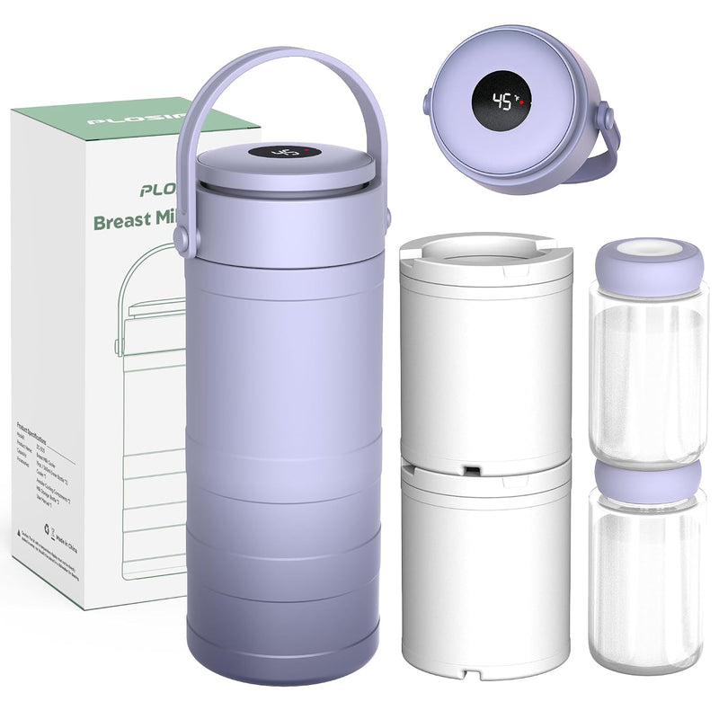 Portable Breast Milk Cooler Bottle with Digital Temp Display | 24H 360 Cooling, No Ice Packs Needed, 22oz Capacity with 2 BPA-Free Bottles, CPC Certified, Travel & Commute