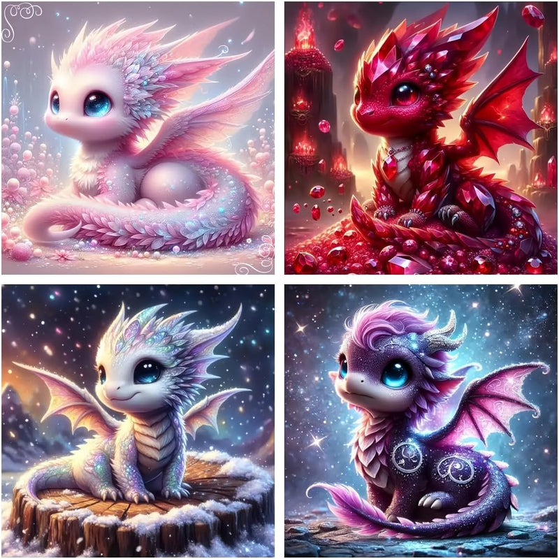 Acelii 6 Pack 5D Cartoon Diamond Painting Kits for Kids Beginners | Cute Animals DIY Diamond Art Kit for Kids,Full Round Drill Big Gem Art for Kid,Home Wall Decoration 6X6 inch