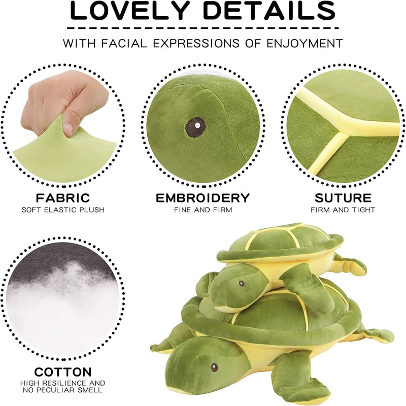 Dalmao 28 Inch Big Sea Turtle Stuffed Animals, Cute Giant Large Jumbo Soft Plush Toys, Ocean Green Turtle Plushie Body Pillow, Gifts for Kid Boys, Girls, Girlfriend, Birthday