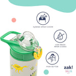 Zak Designs Sanrio Hello Kitty Sage 14oz Leak-Proof Straw Kids Water Bottle | BPA Free, Insulated Stainless Steel, Cupholder Friendly, Dishwasher Safe, Easy to Clean, Lid Lock, For School, Home, Travel
