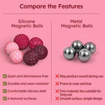 Silicone Magnetic Balls, Fidget Toys for Adults & Teens, 6PCS Stress Balls Sensory Toy, Quiet Magnet Desk Fidgets with Textured, ADHD Anxiety Relief Items, Fun Stocking Suffers Gifts (Red)