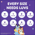 Luvs Size 4 Baby Diapers, Platinum Protection Bluey Diapers for Day & Night,Size 4 (22-37 lbs), 198 Count
