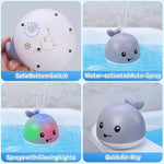 Gigilli Light up Baby Bath Toys for Kids Ages 1-3, Whale Bath Toy Sprinkler, Rechargeable Battery