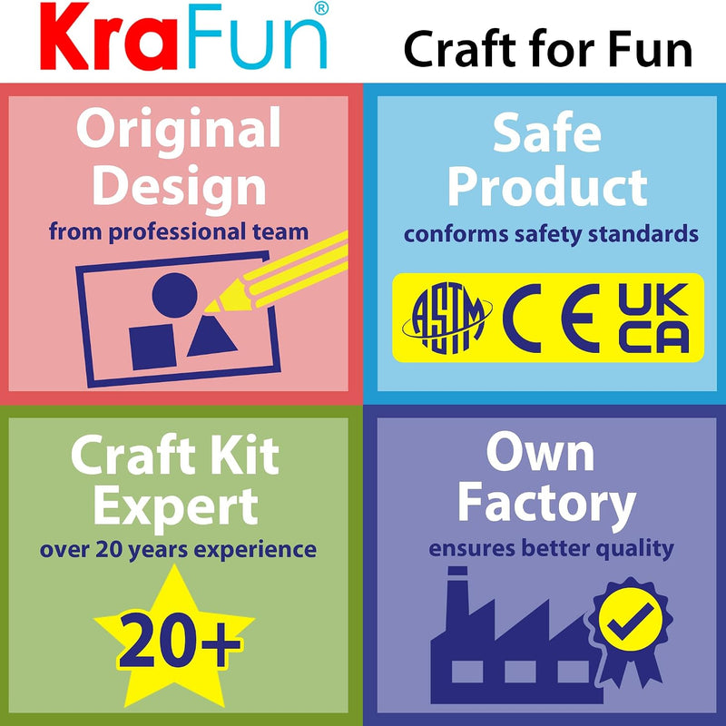 KRAFUN My First Sewing Kit for Kids Ages 6-12 | 7 Animal Dolls | 7 stuffed animal & plush pillow projects. Pre-punched felt & instructions included. Gift for girls & boys