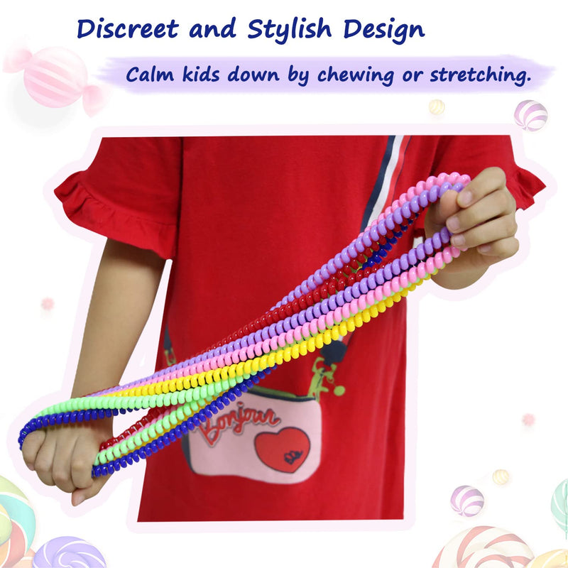 6 Pack Sensory Chew Necklaces For Kids With Autism, ADHD, SPD