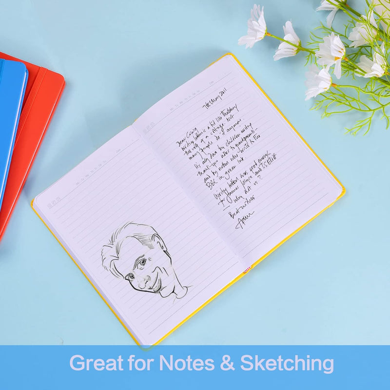 SUIN Hardcover-Journal-Notebooks, A5 Lined Journals Notebook for Writing 200 Pages, 8.2 x 5.5 inch, Classic Ruled Notebooks for Work/Travel/College (Multi-colors)