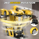 Transform Remote Control Car Toy for Kids 4-8, 2.4GHz RC Car with 360° Rotation and One-Key Transformation