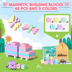 appluses 45pcs magnetic blocks for toddler girl toys, stem sensory autism play for kids 3-5 years