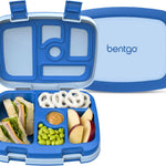 Bentgo Kids Bento-Style 5-Compartment Leak-Proof Lunch Box - Just-Right Portions for Ages 3 to 7, Durable, Drop-Proof, Dishwasher Safe, PFAS & BPA-Free & Made with Food-Safe Materials (Blue)