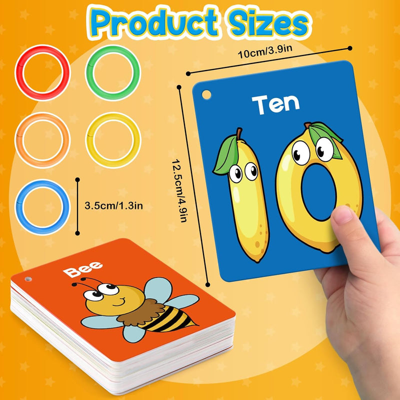 Torlam Toddler Flash Cards, Learning Alphabet, Numbers, Shapes, Colors, Animals, and More