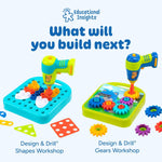 Educational Insights Design & Drill ABCs & 123s Building Construction Toy Set for 3+ Year Old Toddler STEM Learning