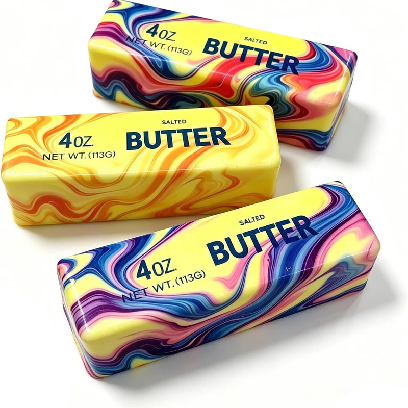Slow Rebound Cute Butter Squeeze Stress Balls, 2026 New Squeeze Ball Realistic Butter Stick Soft Squeeze Toys, Upgrade Stress Relief Fidget Toys Wet Slow Rebound Stress Relief Toy (1, Yellow) (1Pcs)