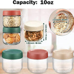 3Pack Overnight Oats Containers with Lids,10oz Glass Jar with Scew Lid,Salad Dressing Fruit Veggies Sauce Snacks Meal Prep Food Containers,Spice Jars,Wide Mouth Storage Containers