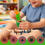 Marlrin Montessori Flower Garden Building Toy 10-potted Flowers Gardening Set for Toddlers, Preschool Learning Toy